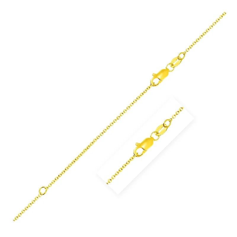 Spinel necklaces-Extendable Cable Chain Necklace in 14k Yellow Gold (1.0mm) 18" Inches