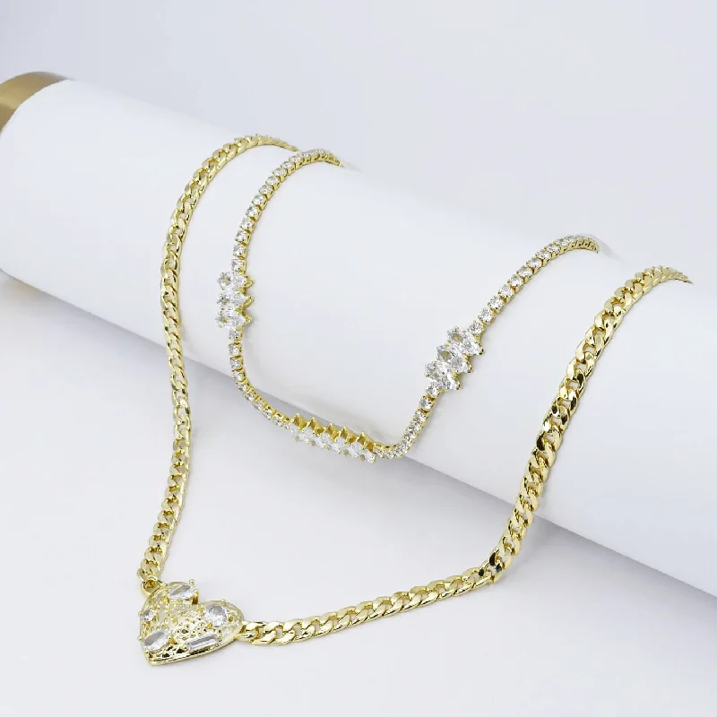 Sleek design necklaces-Shimmering Love Necklace J30