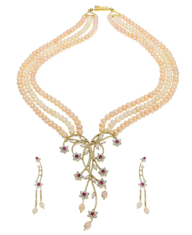 Stellar star necklaces-Ravishing Pearl Necklace Set