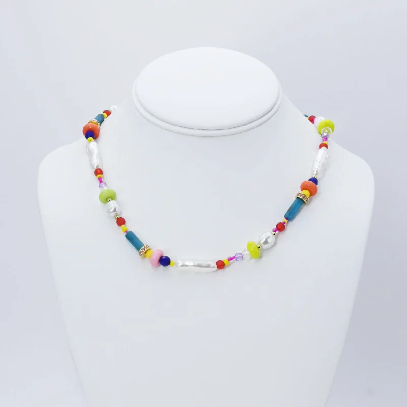 Thai style necklaces-Bead and Bloom Necklace N51