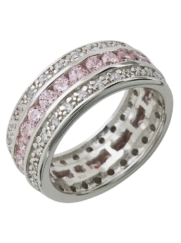 Shiny name rings-Sterling Silver Paris N' Pink Ring