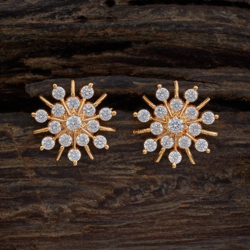 Light clay earrings-Zircon Earring 173153