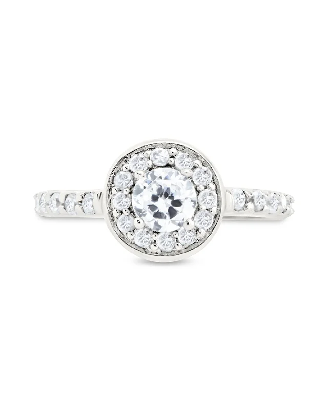 Light clay rings-Sterling Silver Heidi's Brilliant Diamond Cubic Zirconia Ring