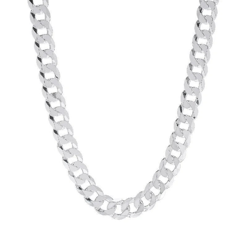 Bright stone necklaces-Victoria Townsend .925 Sterling Silver 7.7mm Diamond Cut FLAT CURB Necklace 22 inches.