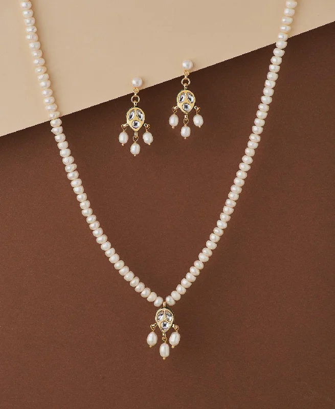 Snap clasp necklaces-Pretty Real Pearl Necklace Set