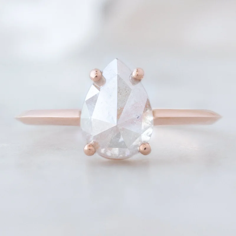 Cord edge engagement rings-The Bryn Ring | 1.76ct Pear Pink Diamond in 14K Rose Gold