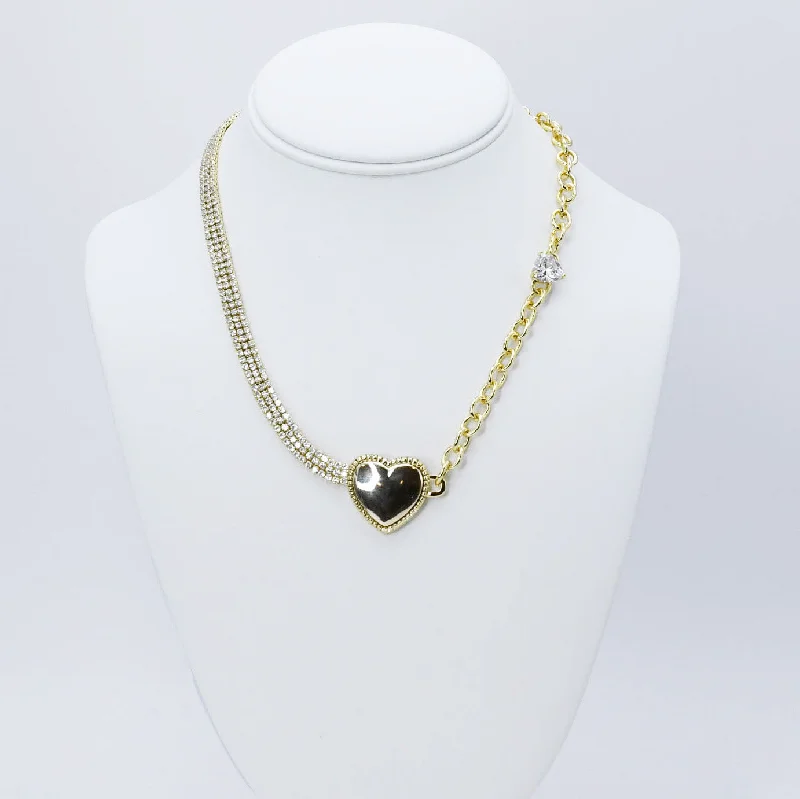 Drape-style necklaces-Heart of Light Necklace N25