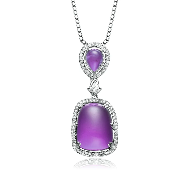 Snap clasp necklaces-Juliette Purple Pendant Necklace