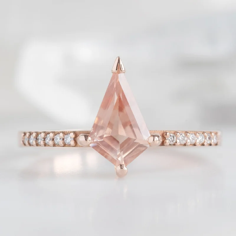 Pure star engagement rings-The Willow Ring | 0.79ct Kite Sunstone in 14K Rose Gold