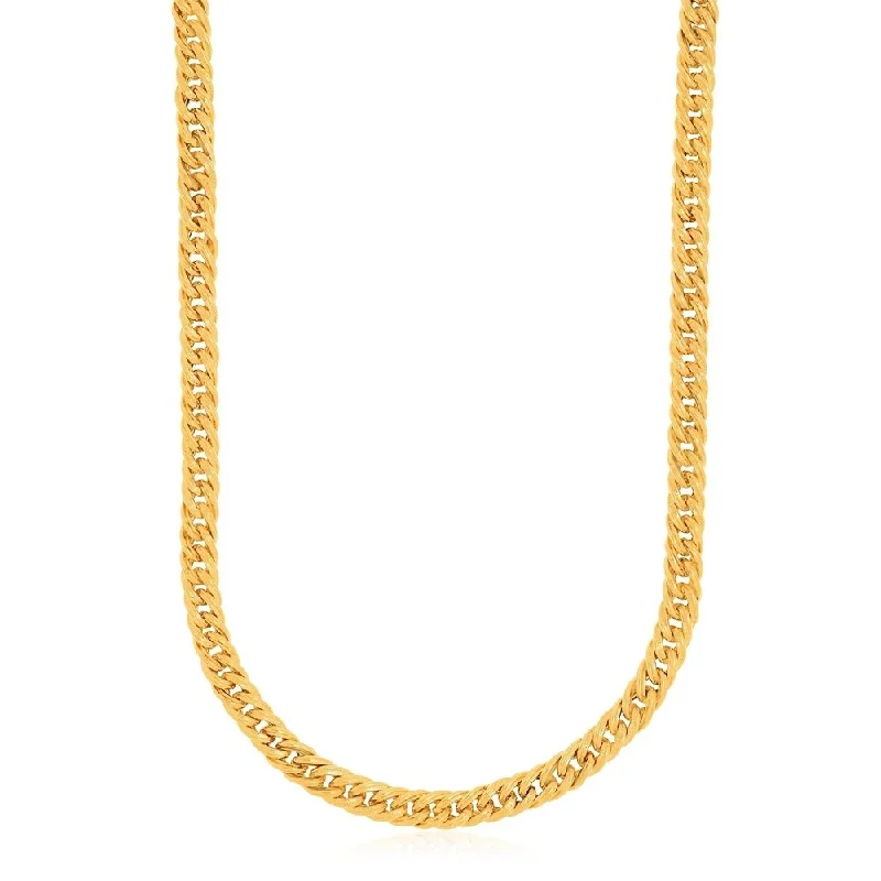 Playful bead necklaces-14k Yellow Gold Curb Style Chain Textured Necklace