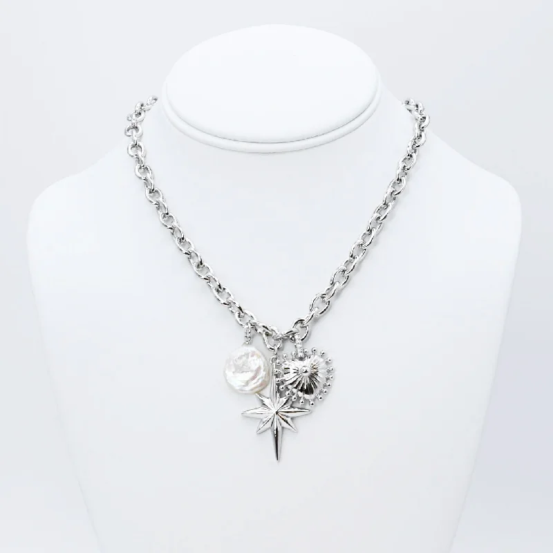 Topaz necklaces-Lovely Link Necklace Silver L2