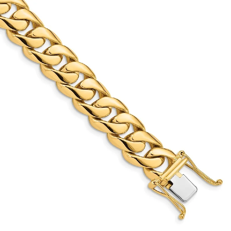 Astro theme bangles-14k Yellow Gold 10.8mm Hand-polished Rounded Curb Link Bracelet, 8"