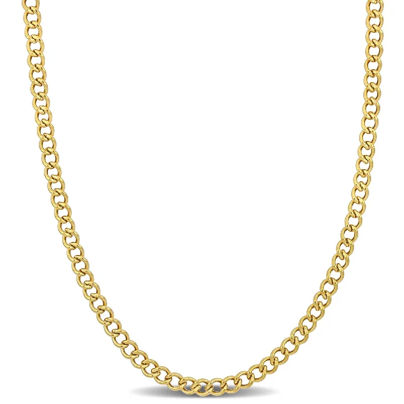 Nymph wing necklaces-Miadora 4.1mm Curb Chain Necklace in 14k Yellow Gold- 20 in