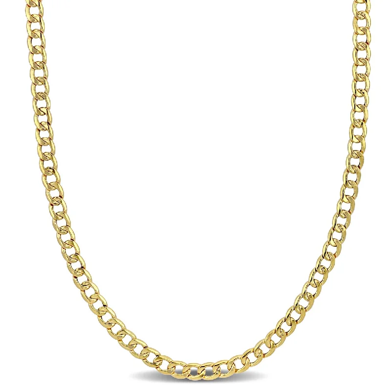 Thick bib necklaces-Miadora 4mm Curb Link Chain Necklace in 14k Yellow Gold-18.25 in