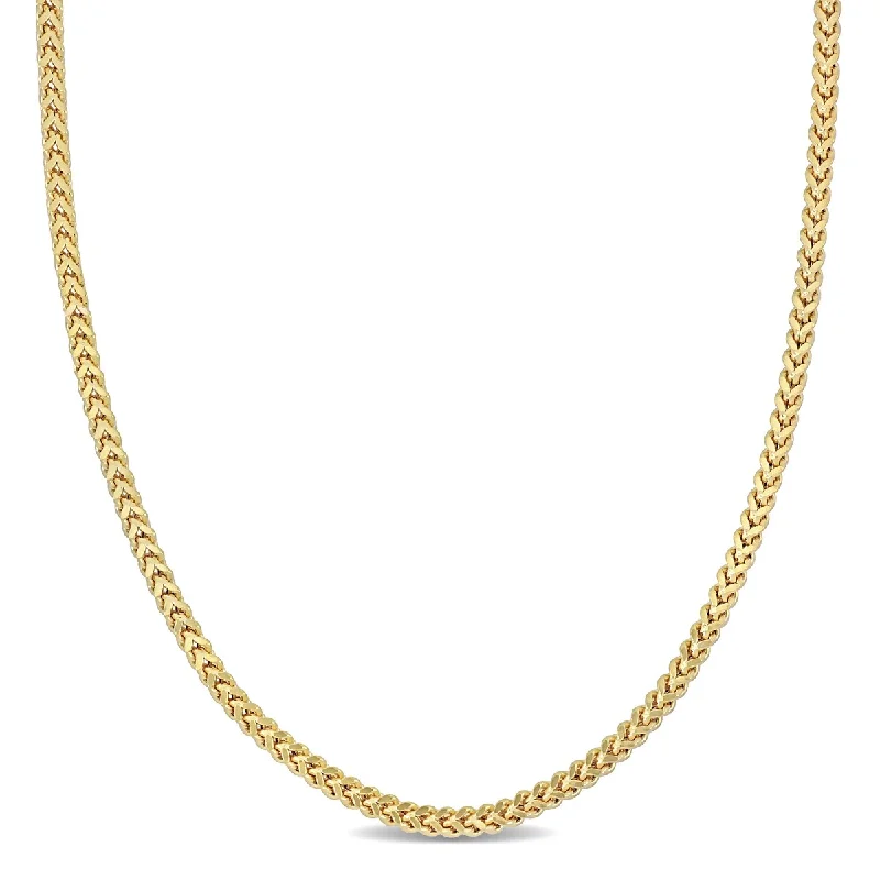 Braided cord necklaces-Miadora 2.3mm Franco Link Necklace in 10k Yellow Gold- 20 in