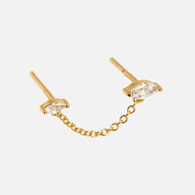 Curved design earrings-Amani Double Piercing Earring