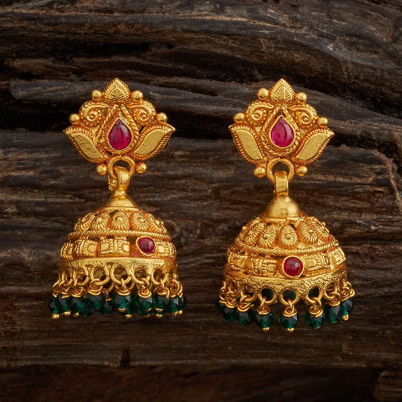 Patina brass earrings-Silver Temple Earring 165455