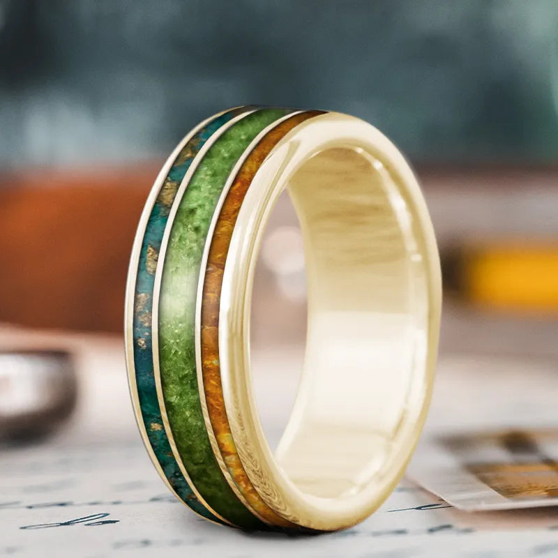 Fine texture rings-Custom Design - 3-Inlay Wide Center Ring mTdNHddkBWoon8u-R1ylyeCf