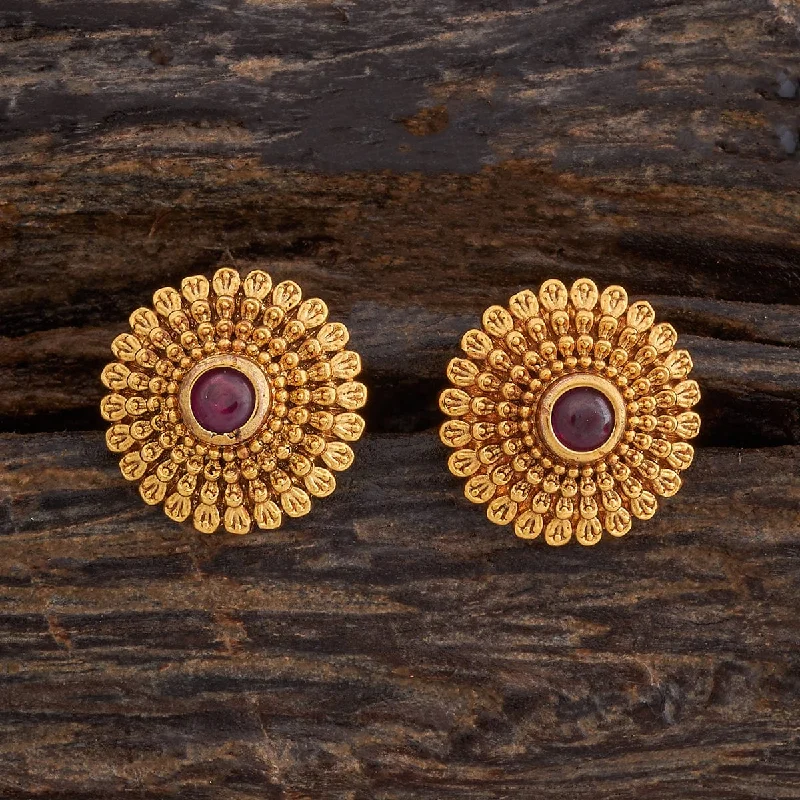 Textured disc earrings-Antique Earring 181264