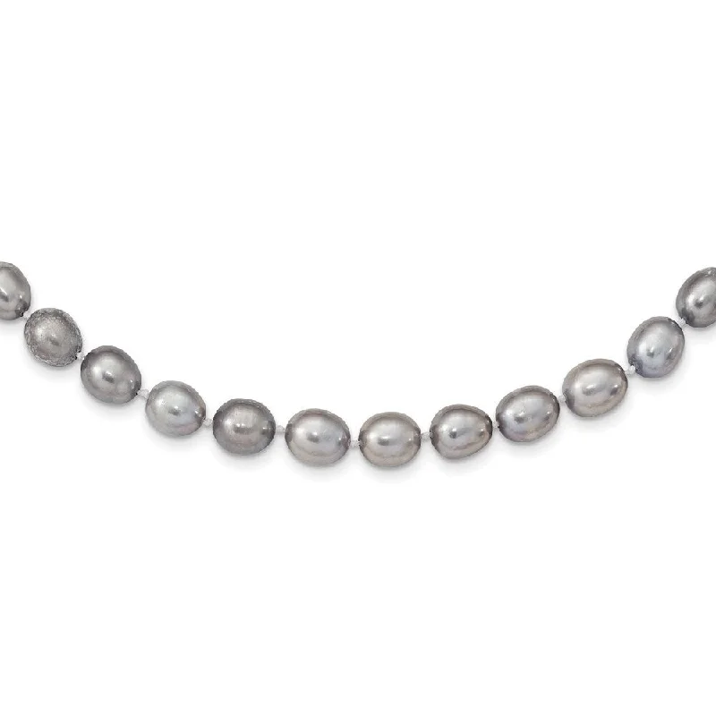 Astro theme bangles-14k White Gold 8-9mm Grey Rice Freshwater Cultured Pearl Bracelet, 7.25"