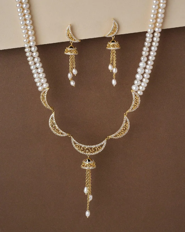 Braided cord necklaces-Ravishing Pearl Necklace Set