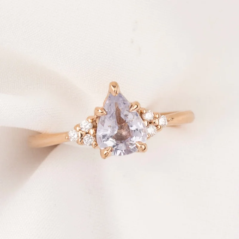 Old cameo engagement rings-Teresa Ring 1.05ct Light Blue Madagascar Sapphire, 14k Rose Gold (One of a kind)