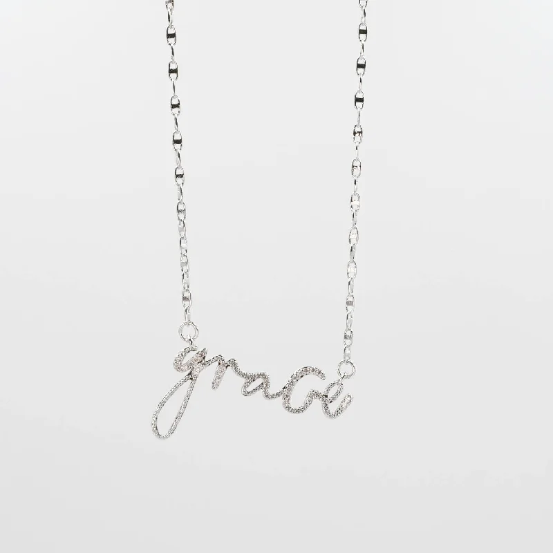 Rustic silver necklaces-Grace Silver Necklace I-42