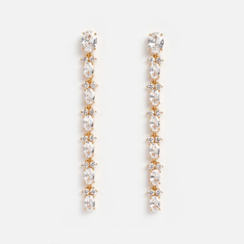 Twine bead earrings-Dainty Marquise Sweet Linear Earrings