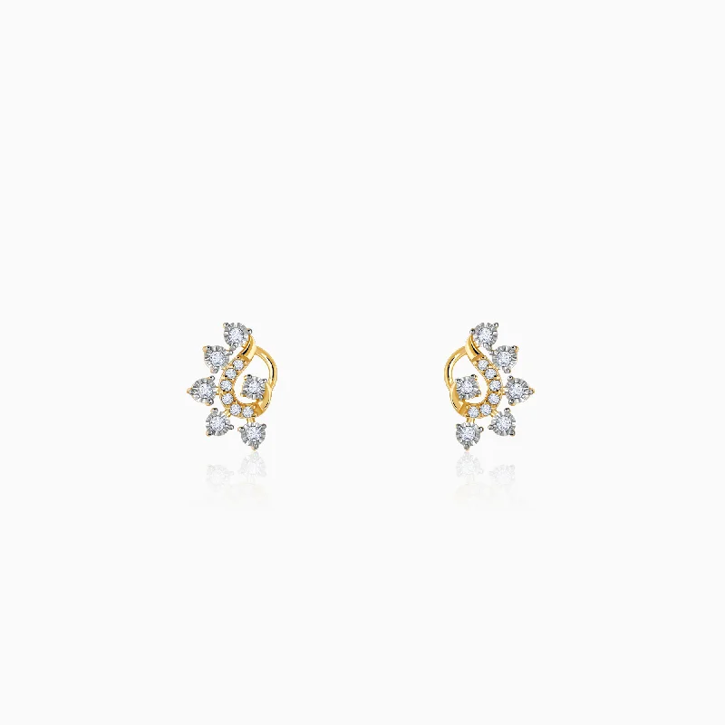 Large hoop earrings-Gold Charisma Diamond Earrings