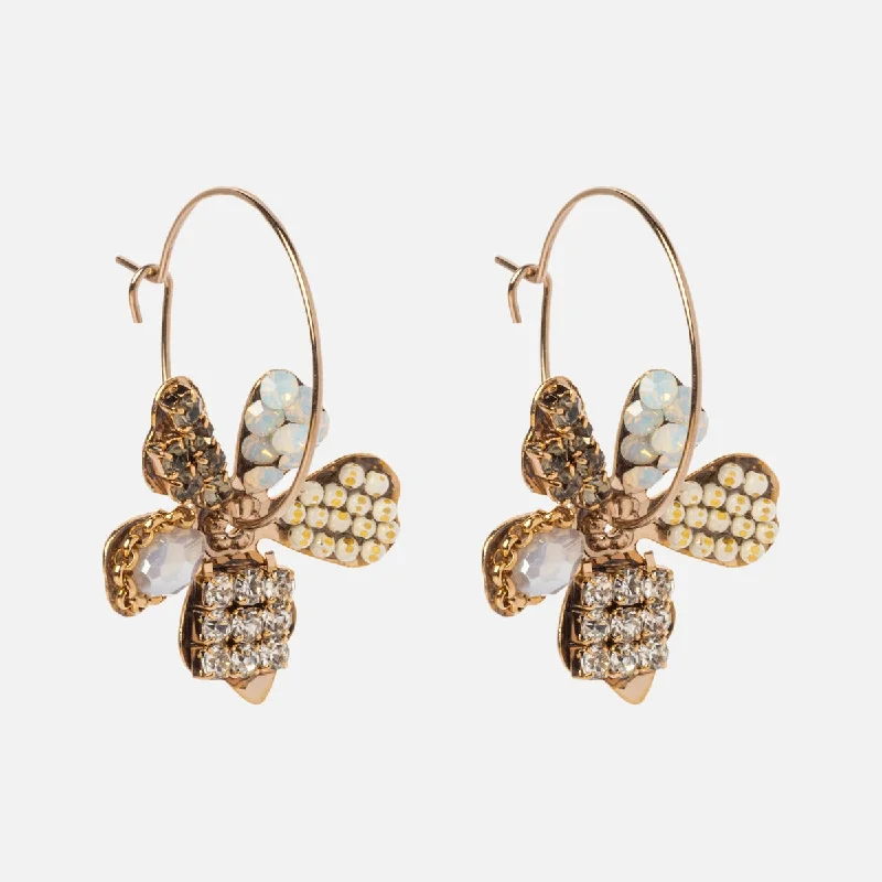 Fox wing earrings-Primrose Drop Hoop Earrings