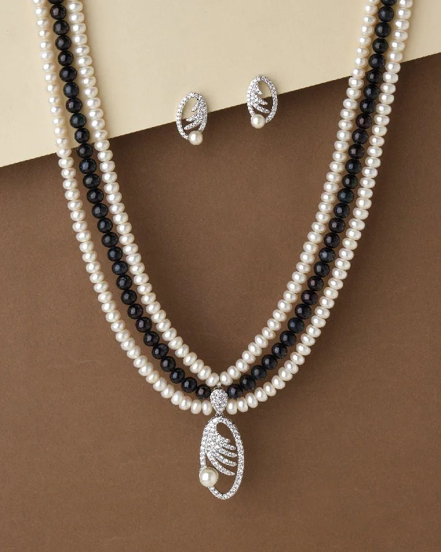 Agate stone necklaces-Ravishing Pearl Necklace Set