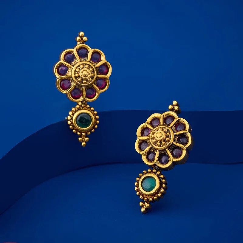 Flat badge earrings-Antique Earring 155733