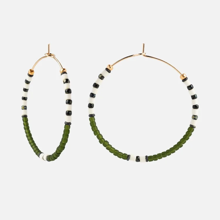 Bamboo style earrings-Big Colorloop Hoops