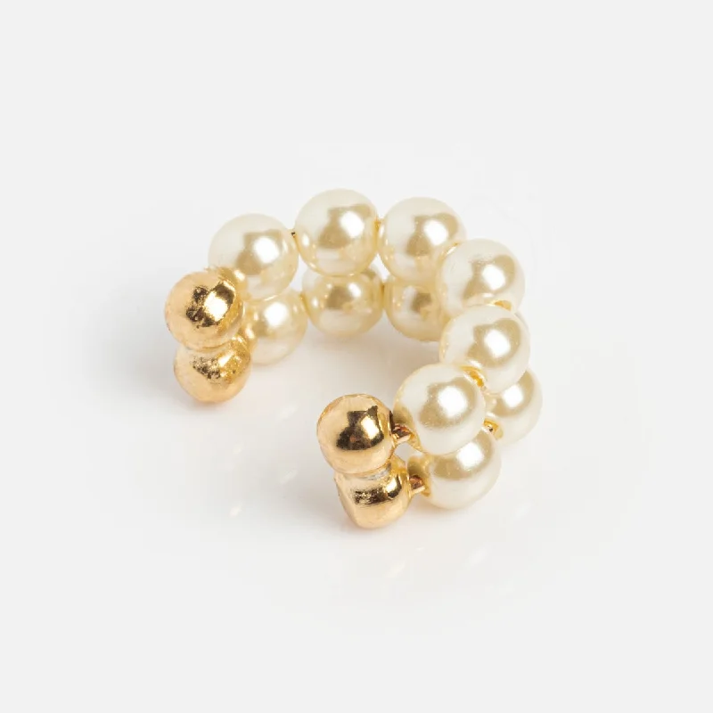 Two-tone earrings-Pema Double Ear Cuff