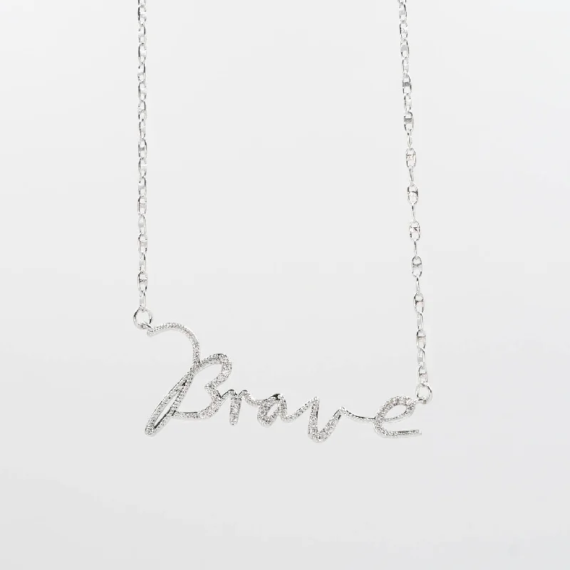 Raised bar necklaces-Brave Necklace Silver I-39