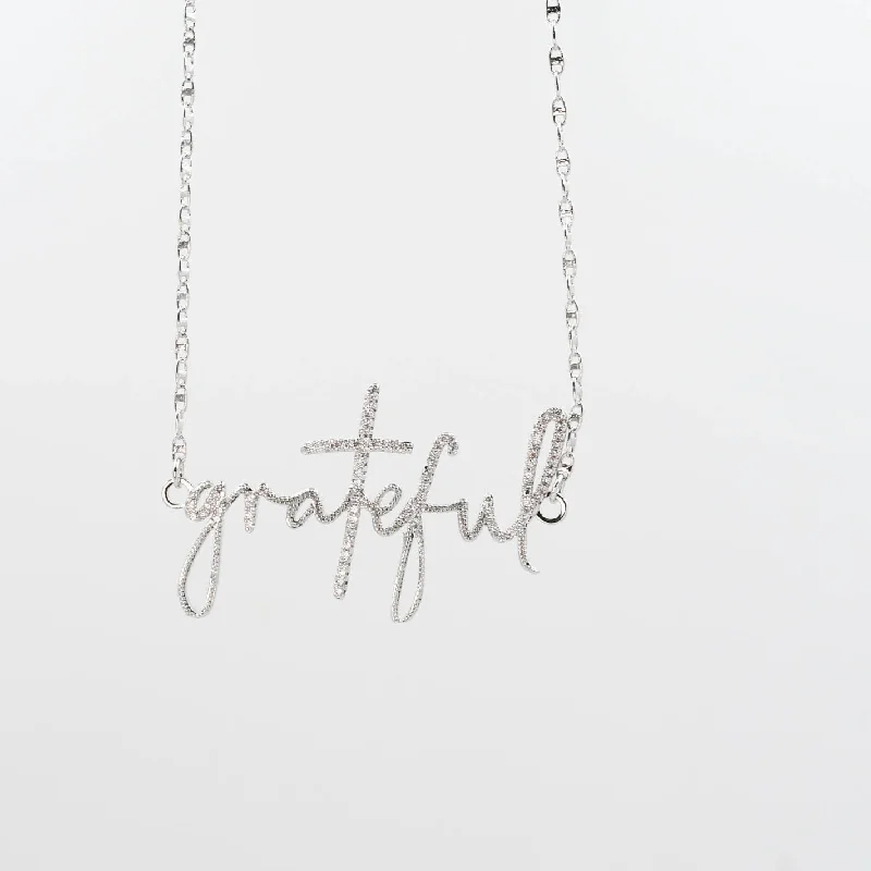 Ruby pendant necklaces-Grateful Silver Necklace I-45