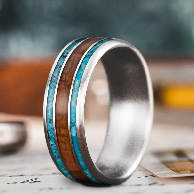 Subtle accent rings-Custom Design - 3-Inlay Wide Center Ring jYaLVh7YEybFPJ95zppRnZdX