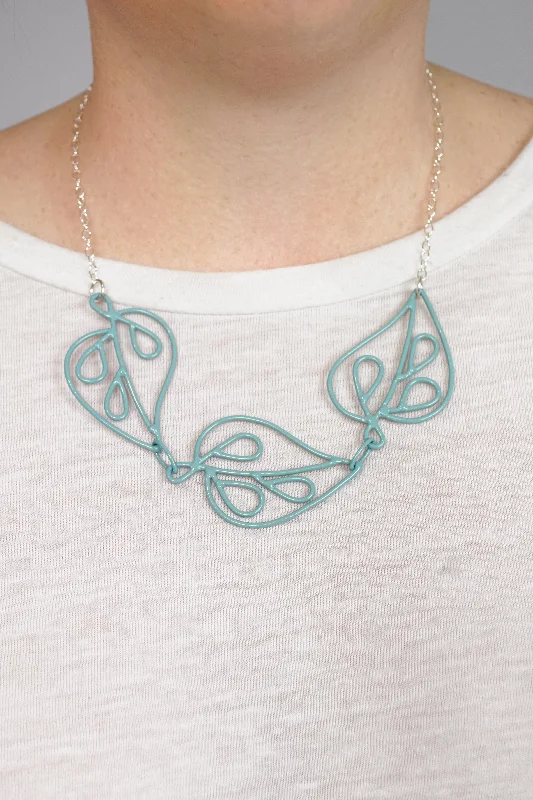 Fox charm necklaces-Ada Petite Triple Necklace in Faded Teal