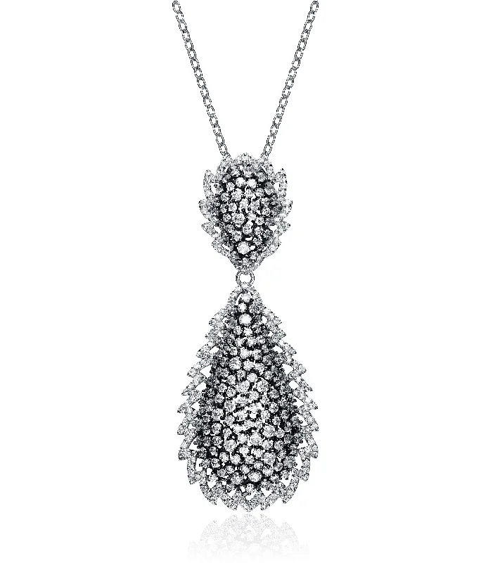 Eight-strand necklaces-Anne Double Teardrop Pendant Necklace