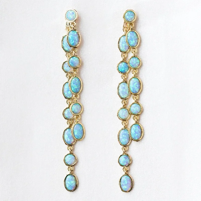 Vintage flair earrings-Ellie Earrings in Gold with Opal