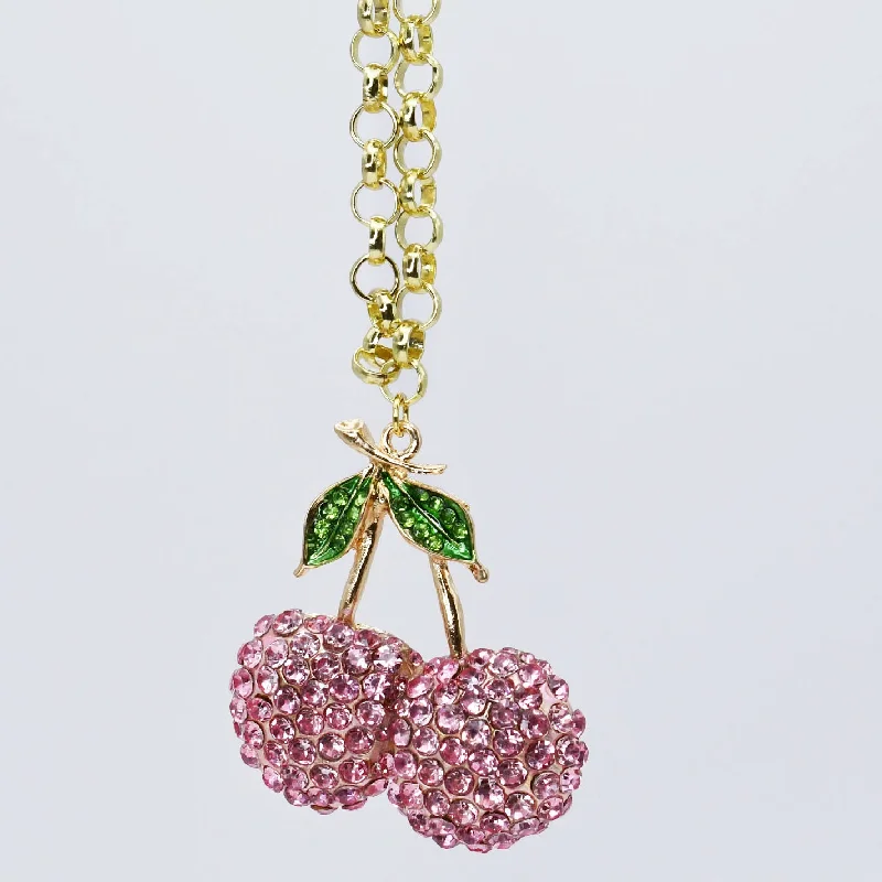 Flat knot necklaces-Pink Cherry Luxe Necklace M15